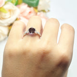 Round Natural Stone Leaf Vintage Style Ring