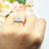 Oval Natural Stone Tapered Baguette Ring