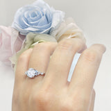 Art Deco Moissanite Silver Ring