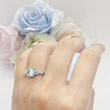 Art Deco Natural Green Amethyst Prasiolite Silver Ring