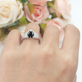 Vintage Oval Leaf Style Chevron Ring