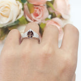 Vintage Oval Leaf Style Chevron Ring