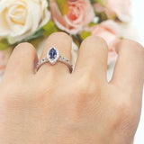 Marquise Halo Filigree Ring
