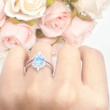 Two Piece Oval Curved Contour Silver Ring