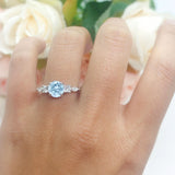 Round Five Stone Marqise Style Silver Ring