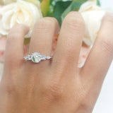 Round Five Stone Marqise Style Silver Ring