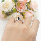 Art Deco Marquise Split Shank Ring