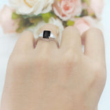 Three Stone Emerald Cut Trellis Ring