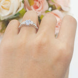 Two Piece Round Marquise Style Bridal Ring