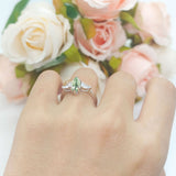 Three Stone Marquise Pear Trellis Ring