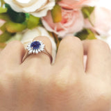 Art Deco Round Natural Floral Ring