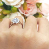 Art Deco Round Natural Floral Ring