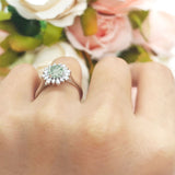 Art Deco Round Natural Floral Ring