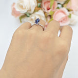 Art Deco Marquise Solitaire Hidden Halo Ring