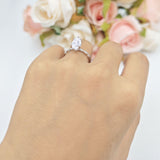 Art Deco Marquise Solitaire Hidden Halo Ring