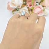 Art Deco Marquise Solitaire Hidden Halo Ring