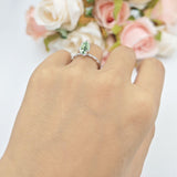 Art Deco Marquise Solitaire Hidden Halo Ring