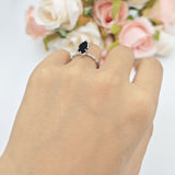 Art Deco Marquise Solitaire Hidden Halo Ring