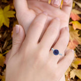 Art Deco Round Natural Stone Promise Ring