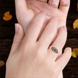 Oxidized Twisted Rope & Leaf Oxidized Ring