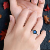 Oxidized Beaded Flower Oxidized Ring