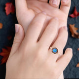 Oxidized Beaded Flower Oxidized Ring