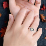 Oxidized Beaded Flower Oxidized Ring