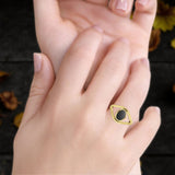 Oxidized Split Shank Oxidized Ring