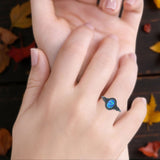 Twisted Rope Leaf Oxidized Ring