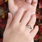 Petite Dainty Vintage Style Oval Thumb Ring Statement Fashion Oxidized Solid 925 Sterling Silver