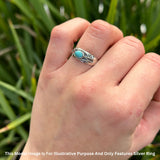 Oval 7mm Turquoise Oxidized Filigree Celtic Ring 925 Sterling Silver