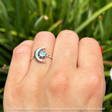 Oxidized Moon Star Ring