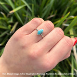 Oval 10mm Moonstone Oxidized Solitaire Ring 925 Sterling Silver
