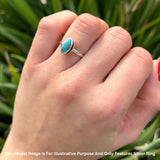 Oval 10mm Abalone Shell Oxidized Solitaire Ring 925 Sterling Silver