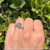 Adjustable Floral Cross Ring