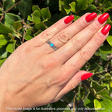 Round BlueOpal Feather Ring
