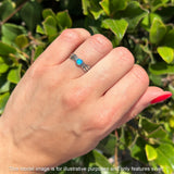 Round BlueOpal Feather Ring