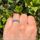 Round BlueOpal Feather Ring