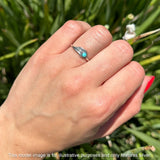 Vintage Style 6mm Turquoise Oxidized Feather Ring 925 Sterling Silver