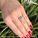 Round 10mm Lab Created Blue Opal Twisted Rope Feather Ring Oxidized 925 Sterling Silver