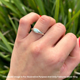 Oval 6mm Lab Created White Opal Signet Bold Ring Solitaire 925 Sterling Silver