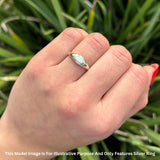 Oval 6mm Lab Created Blue Opal Signet Bold Ring Solitaire 925 Sterling Silver