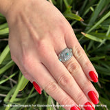 Round 14mm Filigree Weave Bali Turquoise Ring Oxidized 925 Sterling Silver