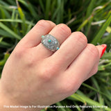 Round 14mm Filigree Weave Bali Turquoise Ring Oxidized 925 Sterling Silver
