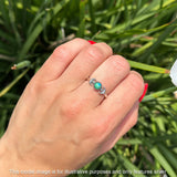 Round Turquoise Moon Ring