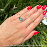 Round White Opal Lotus Ring