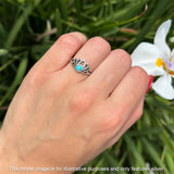Round White Opal Lotus Ring
