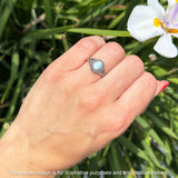 Oxidized Oval Larimar Twisted Ring