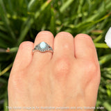 Oxidized Oval Larimar Twisted Ring