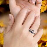 Oxidized Feather Ring
